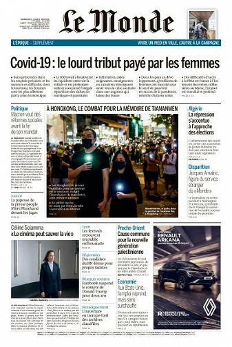 Le Monde du Dimanche 6 et Lundi 7 Juin 2021