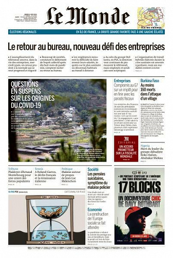 Le Monde du Mardi 8 Juin 2021