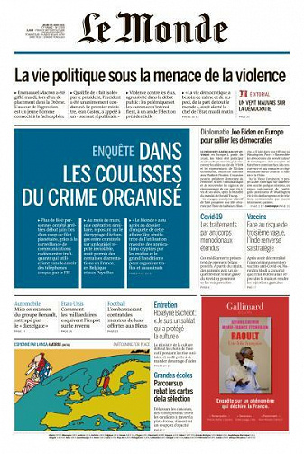 Le Monde du Jeudi 10 Juin 2021