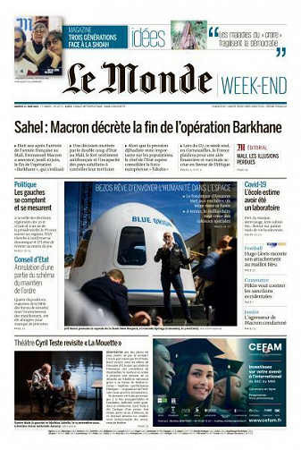 Le Monde du Samedi 12 Juin 2021