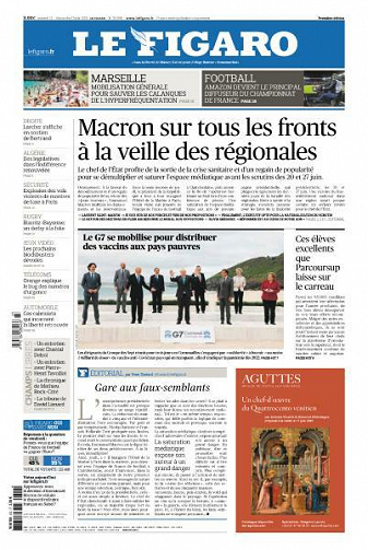 Le Figaro du Samedi 12 et Dimanche 13 Juin 2021