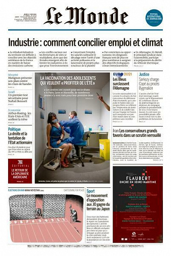 Le Monde du Jeudi 17 Juin 2021