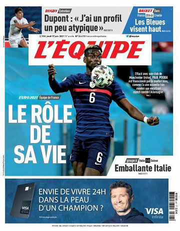 L’equipe du Jeudi 17 Juin 2021