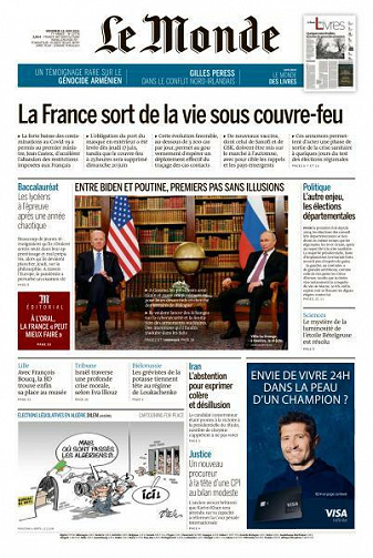 Le Monde du Vendredi 18 Juin 2021