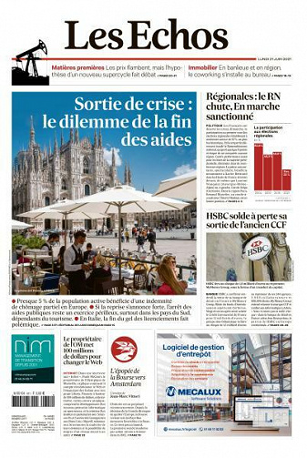 Les Echos du Lundi 21 Juin 2021