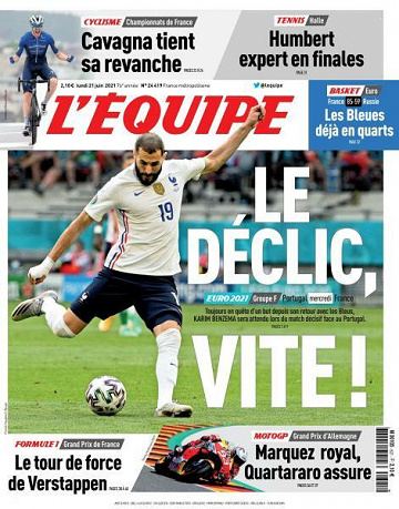 L’equipe du Lundi 21 Juin 2021