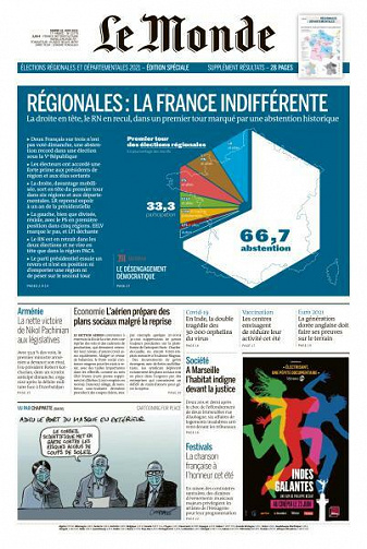 Le Monde du Mardi 22 Juin 2021