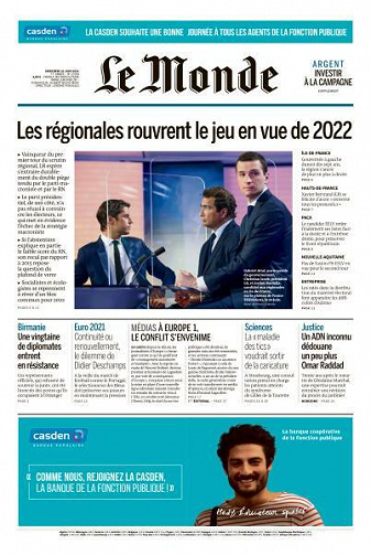 Le Monde du Mercredi 23 Juin 2021