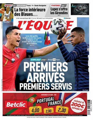 L’equipe du Mercredi 23 Juin 2021
