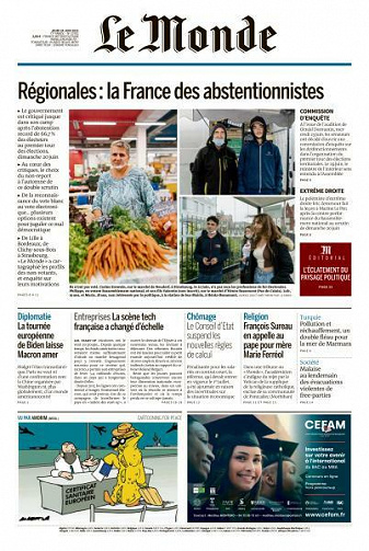 Le Monde du Jeudi 24 Juin 2021