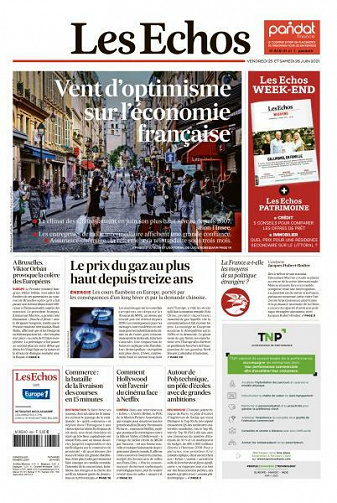 Les Echos du Vendredi 25 et Samedi 26 Juin 2021