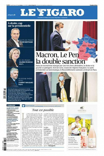 Le Figaro du Lundi 28 Juin 2021