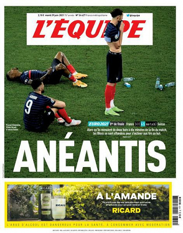L’equipe du Mardi 29 Juin 2021