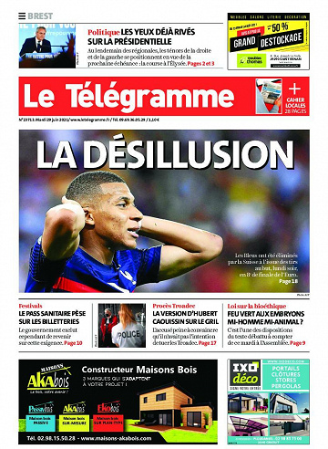 Le Télégramme (3 Éditions) Du Mardi 29 Juin 2021
