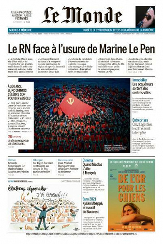 Le Monde du Mercredi 30 Juin 2021