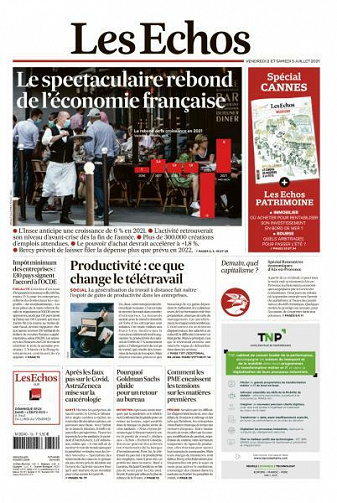 Les Echos du Vendredi 2 et Samedi 3 Juillet 2021