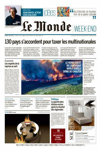 Le Monde du Samedi 3 Juillet 2021