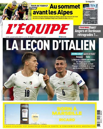 L’equipe du Samedi 3 Juillet 2021