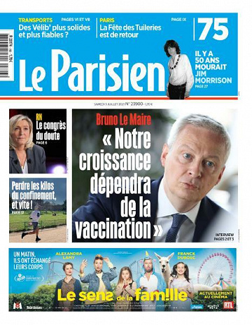 Le Parisien du Samedi 3 Juillet 2021