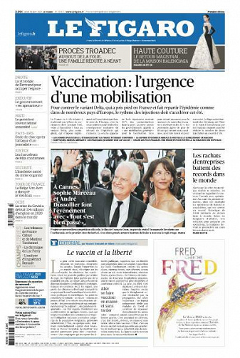 Le Figaro du Jeudi 8 Juillet 2021
