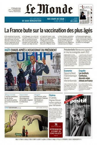 Le Monde du Vendredi 9 Juillet 2021