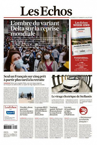 Les Echos du Vendredi 9 et Samedi 10 Juillet 2021
