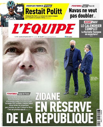 L’equipe du Vendredi 9 Juillet 2021