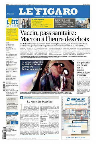 Le Figaro du Lundi 12 Juillet 2021