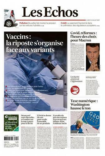 Les Echos du Lundi 12 Juillet 2021