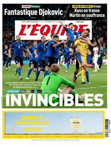 L’equipe du Lundi 12 Juillet 2021