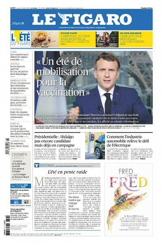 Le Figaro du Mardi 13 Juillet 2021