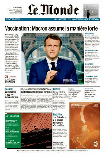 Le Monde du Mercredi 14 Juillet 2021