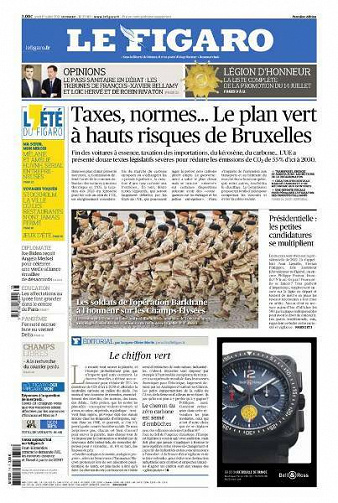 Le Figaro du Jeudi 15 Juillet 2021