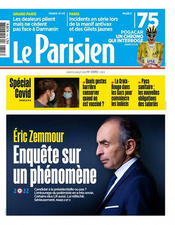 Le Parisien du Jeudi 15 Juillet 2021