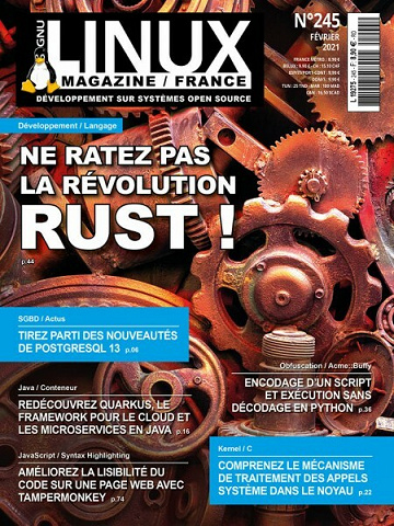 GNU Linux Magazine 245 : Ne ratez pas la révolution Rust ! - Février 2021