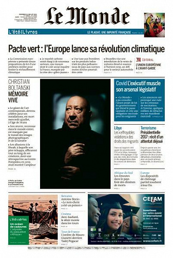 Le Monde du Vendredi 16 Juillet 2021