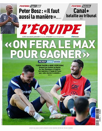 L’equipe du Mercredi 21 Juillet 2021