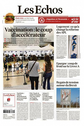 Les Echos du Jeudi 22 Juillet 2021