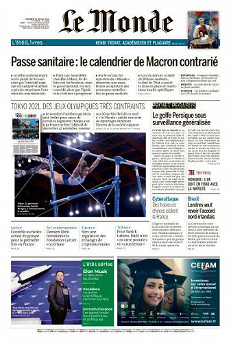 Le Monde du Vendredi 23 Juillet 2021