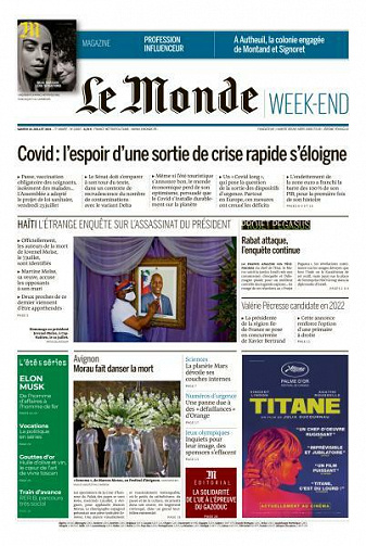 Le Monde du Samedi 24 Juillet 2021