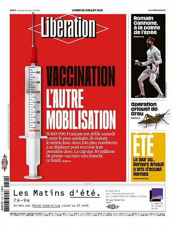 Libération du Lundi 26 Juillet 2021