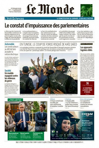 Le Monde du Mercredi 28 Juillet 2021