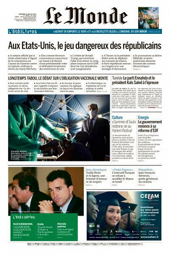 Le Monde du Vendredi 30 Juillet 2021