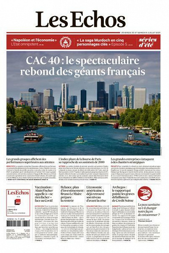 Les Echos du Vendredi 30 et Samedi 31 Juillet 2021