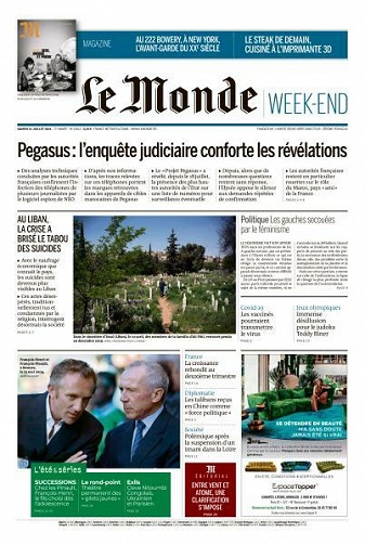 Le Monde du Samedi 31 Juillet 2021