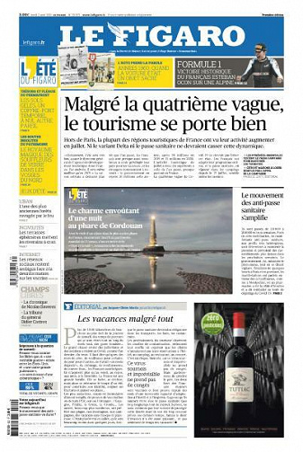 Le Figaro du Lundi 2 Août 2021