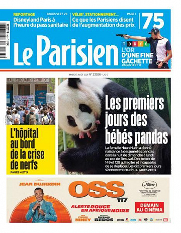 Le Parisien du Mardi 3 Août 2021