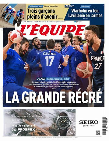 L’equipe du Mercredi 4 Août 2021