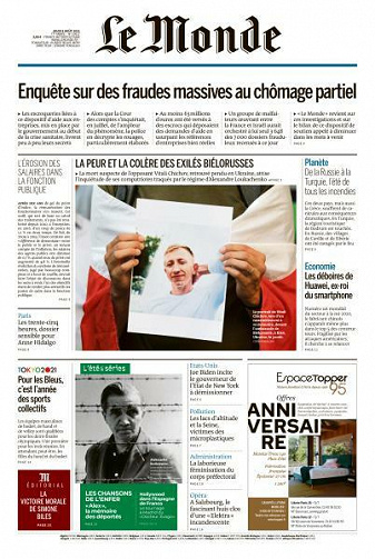 Le Monde du Jeudi 5 Août 2021