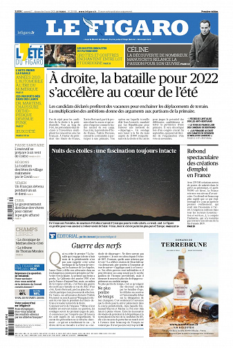 Le Figaro du Samedi 8 Aout 2021